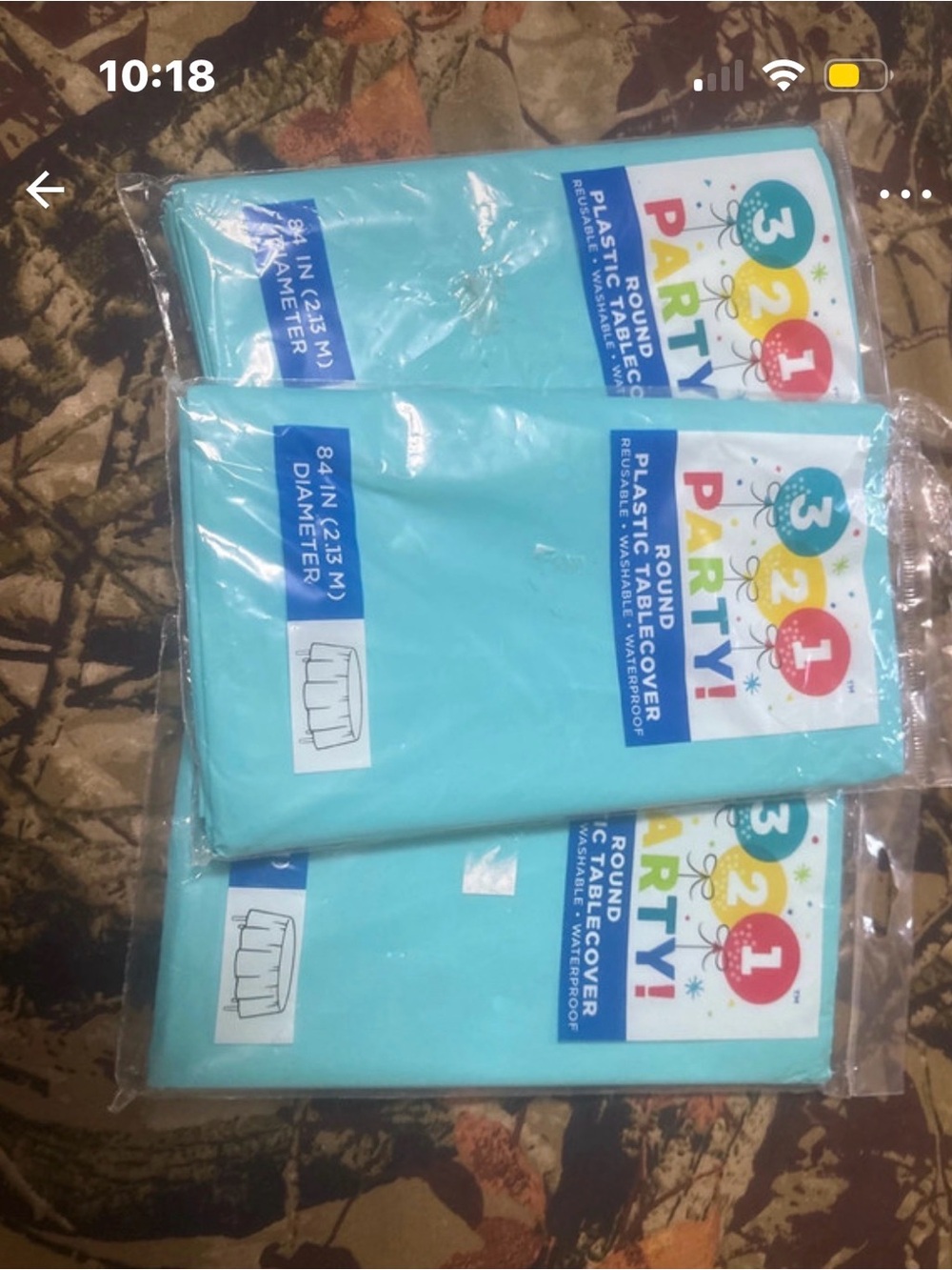 Plastic Round Tablecover - Light Blue